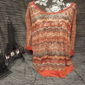Design Works Fall Color Chevron Top
